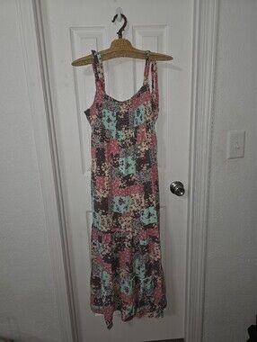 Liberty Love Women's Patchwork Print Smoked Maxi Dress